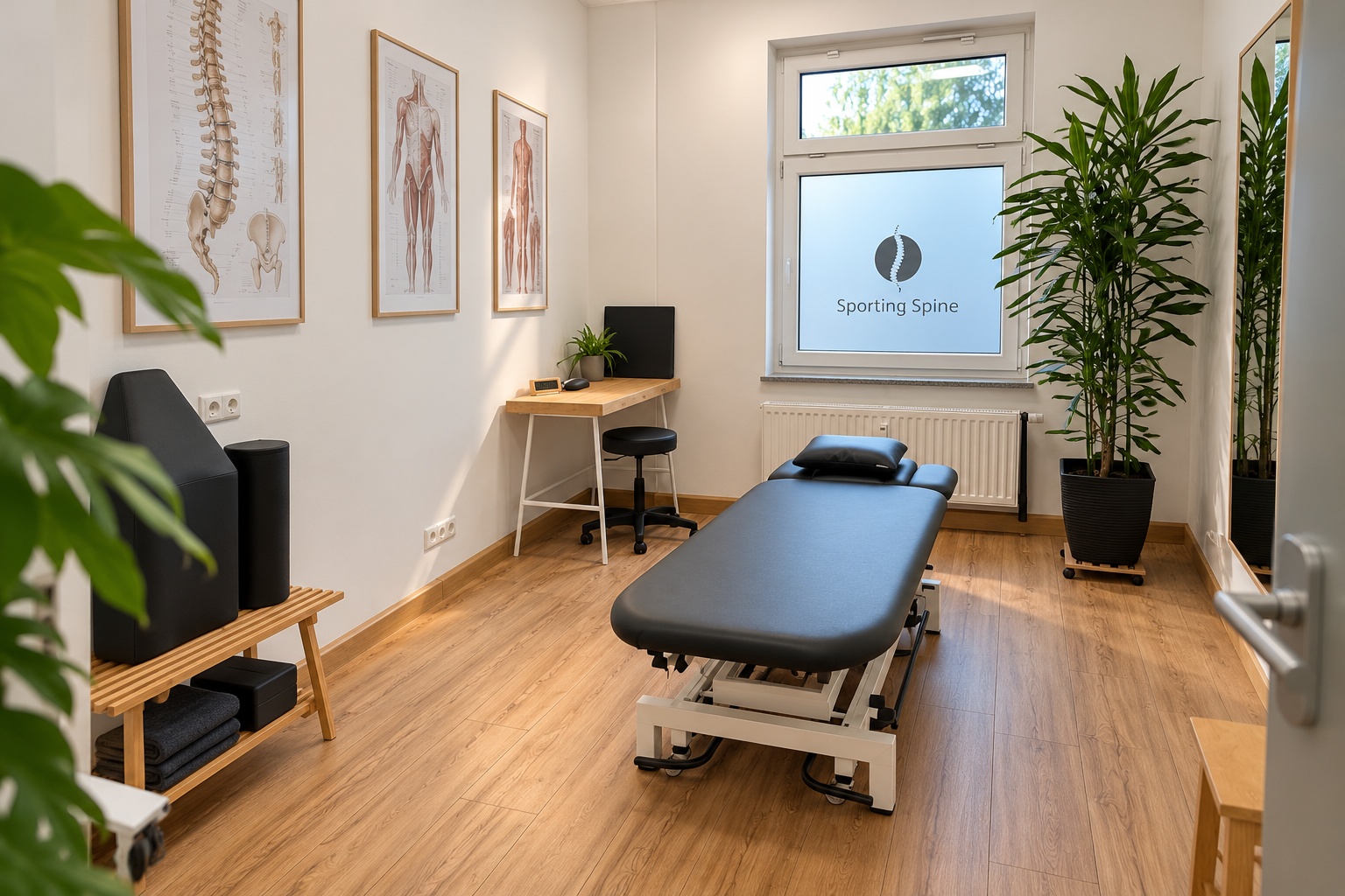 Behandlungsraum der Physiotherapiepraxis Sporting Spine in Regensburg